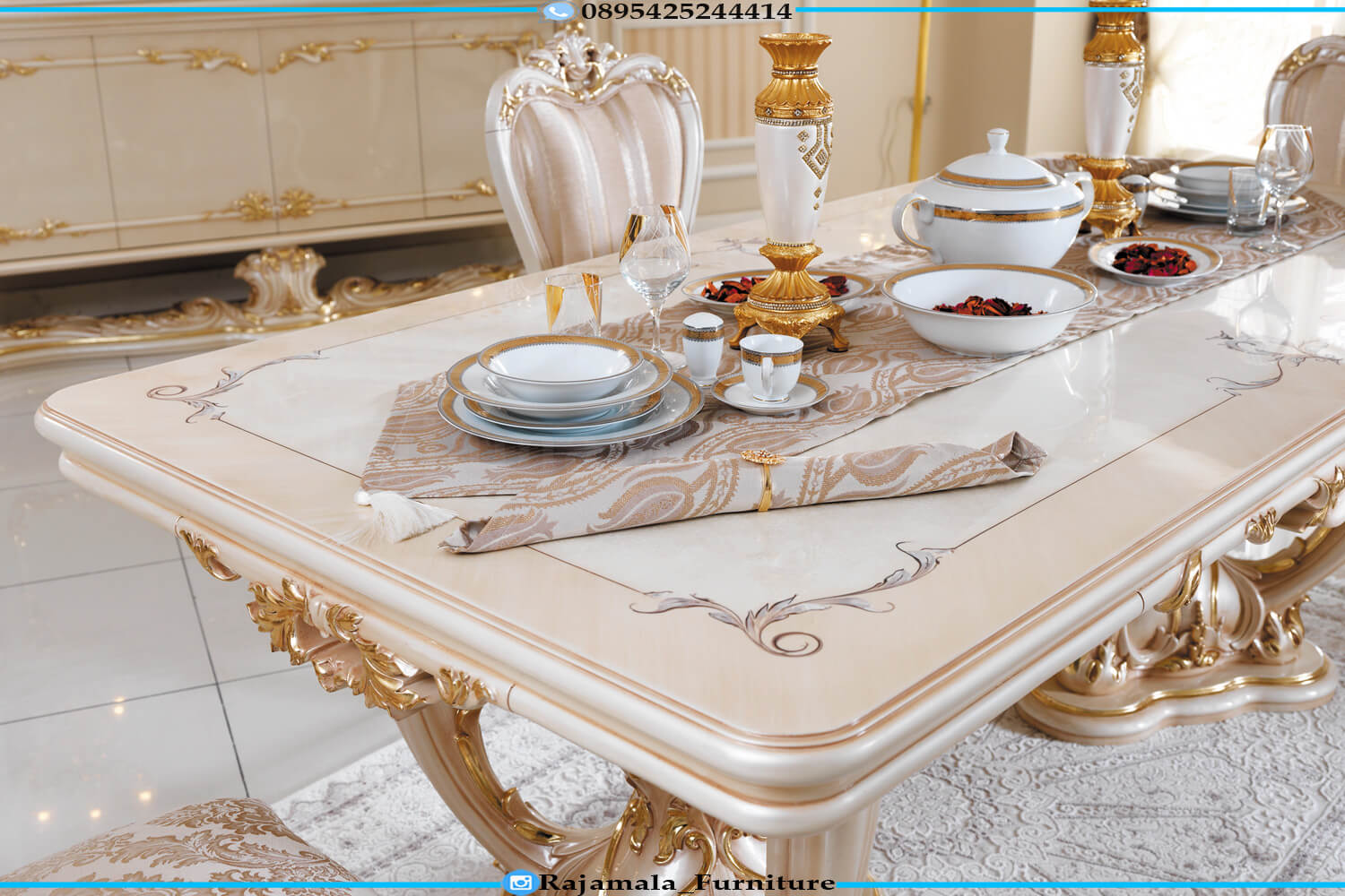 Meja Makan Mewah Luxury Carving Great Victorian Palace RF-0066-2