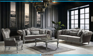 Sofa Tamu Mewah Terbaru Silver Luster Color Excellent RF-0124