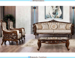 Set Sofa Tamu Jati Jepara Luxury Carving Natural Color RF-0210