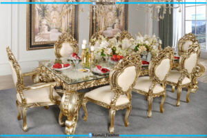 Meja Makan Mewah Jacson Luxury Golden Shine Duco RF-0280