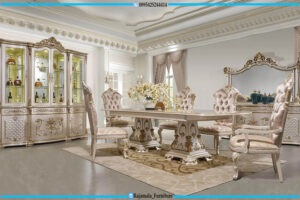 Meja Makan Mewah Klasik Jepara Luxurious Carving Best Price RF-0273